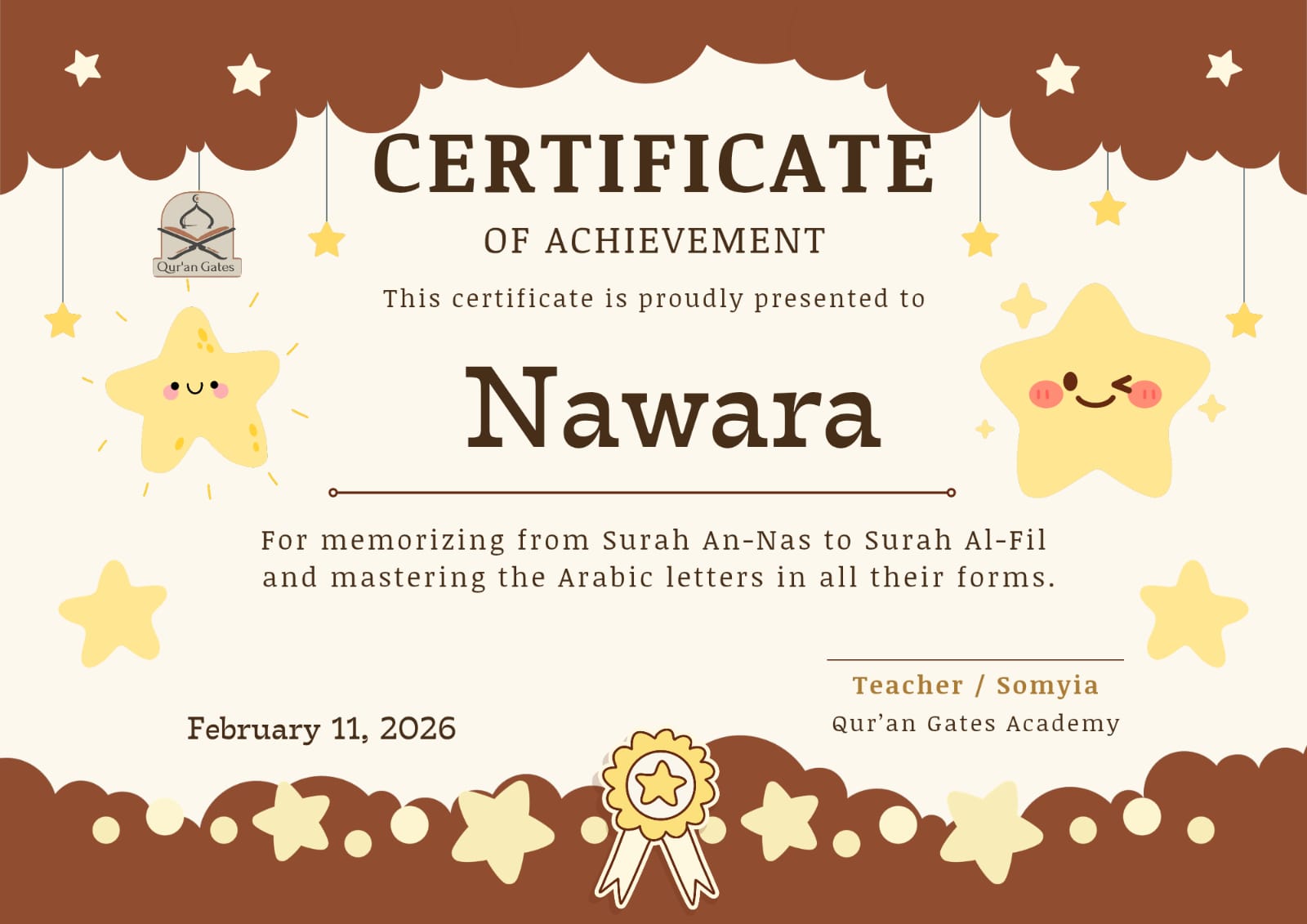 Student Certificate
