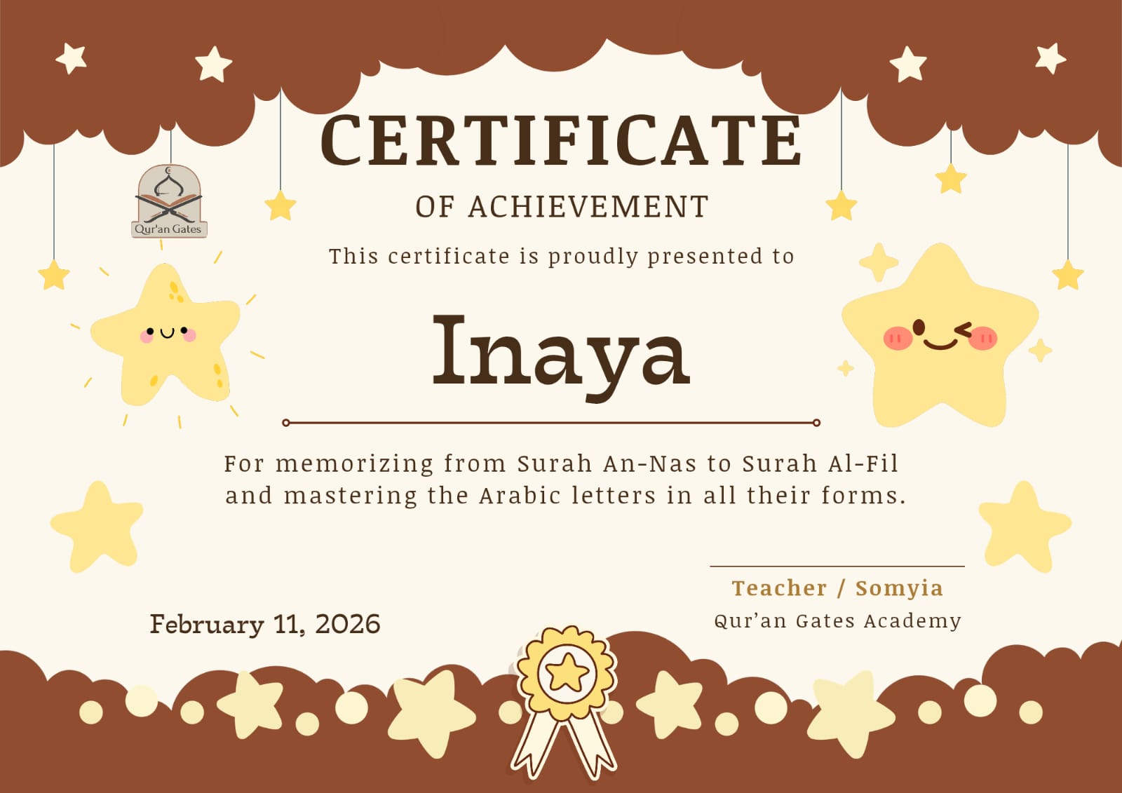 Student Certificate
